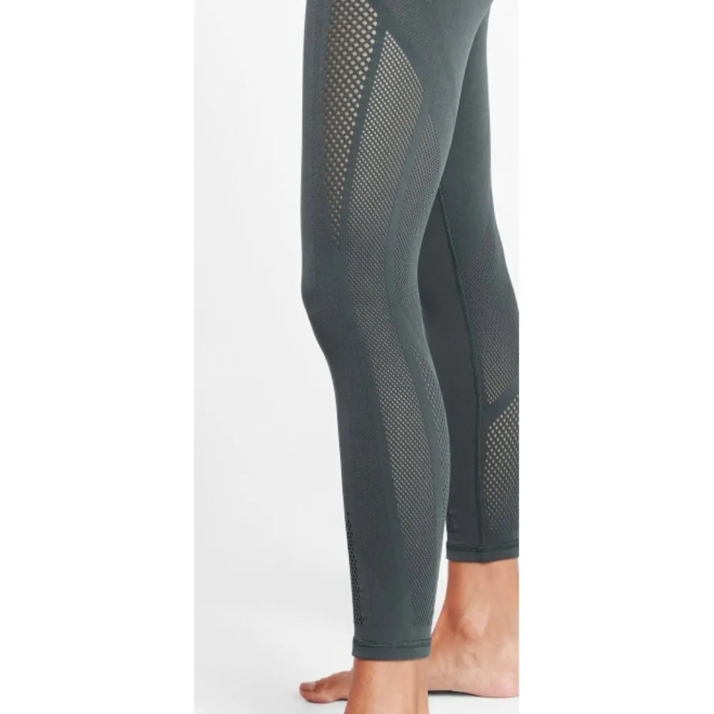 Mudra 7/8 Tights Anthracite Grey Mesh Cut-Outs Cutouts High-Rise Waist - Image 2