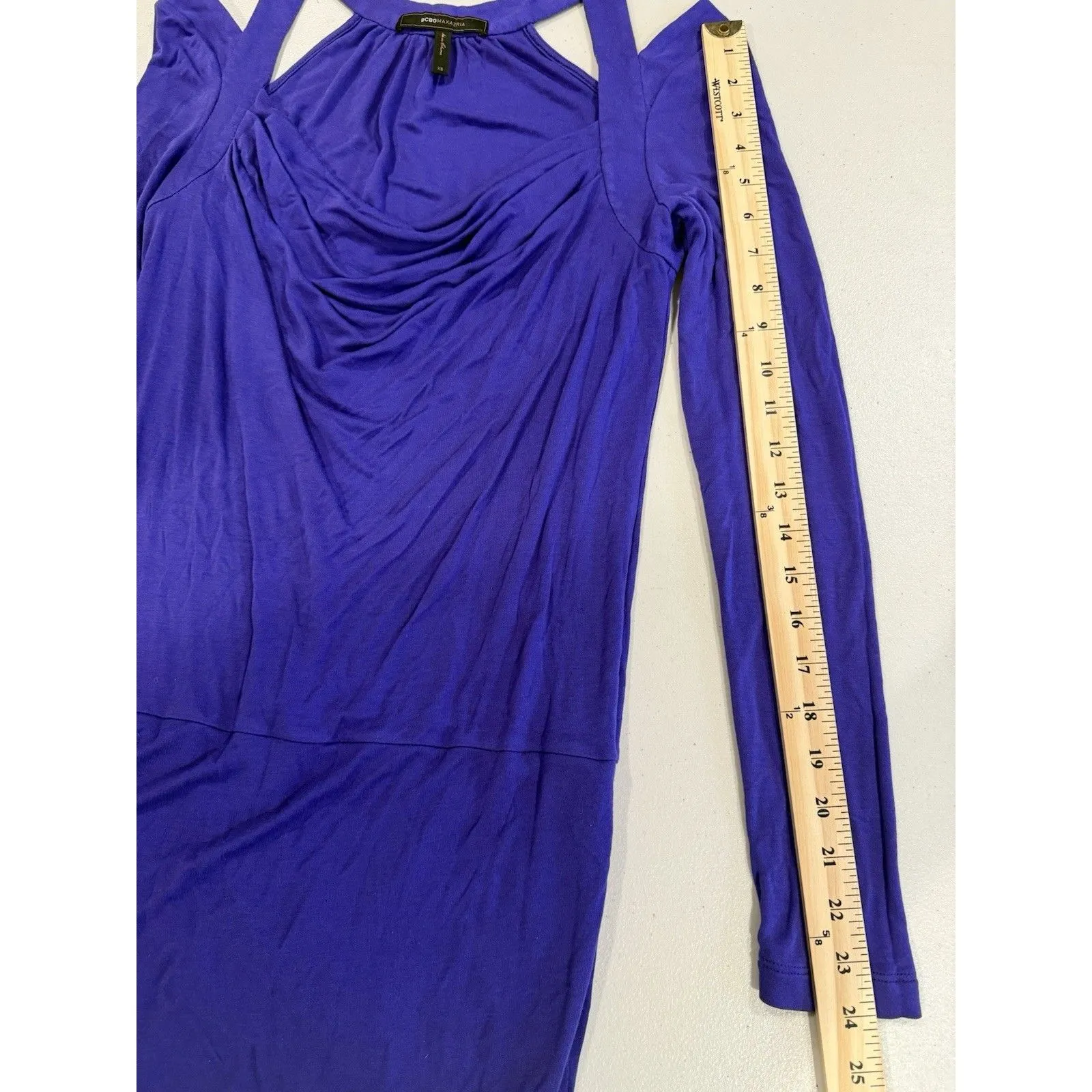 BCBGMaxazria Mini Dress Women XS Cold Shoulder Going Out Party Club Y2K Stretch - Image 5