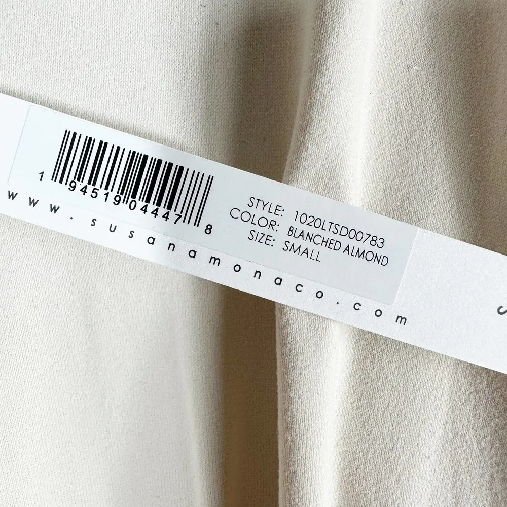 Susana Monaco Tie Panel Gathered Sleeve Dress Cream Size Small - Image 5