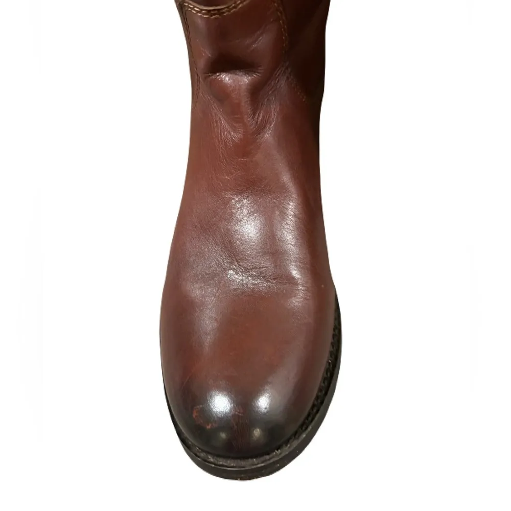 Frye Melissa 2 Button Cognac Boots Sz 6 Equestrian Pull On Riding Western EUC - Image 9