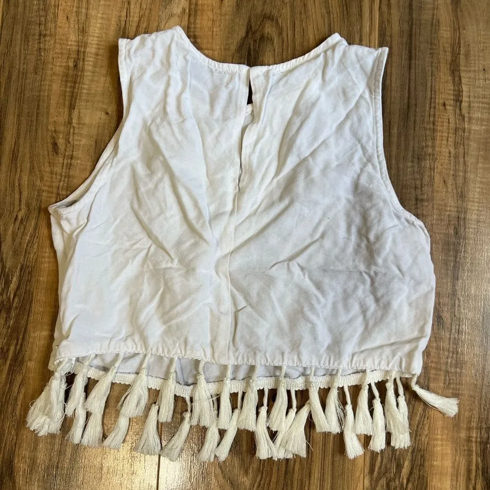 Do + be white tassle top small - Image 2