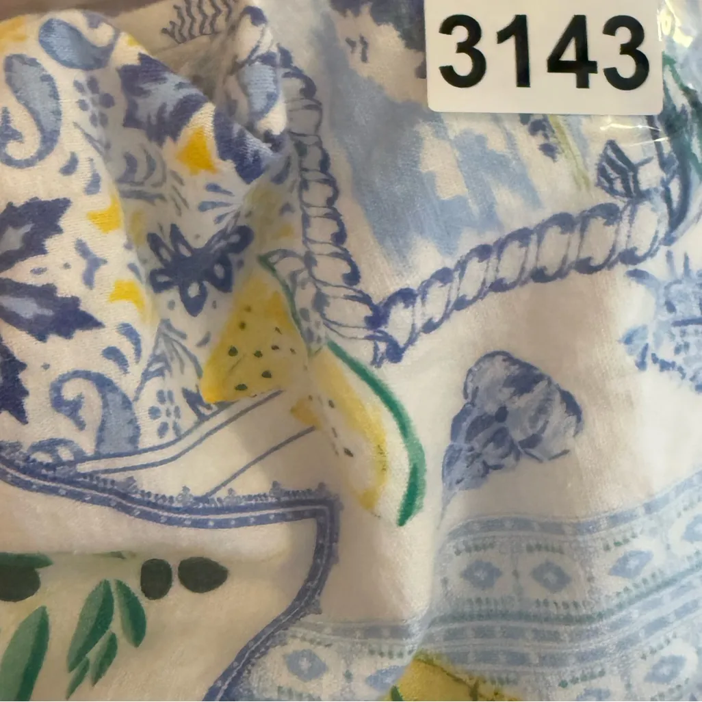 J. crew Printed elastic-back linen-blend pleated short lemon beach novelty print - Image 5