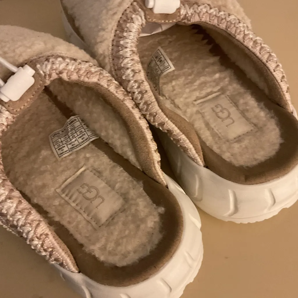 UGG Women's Ivory sheepskin suede platform Westsider hybrid slipper shoes 12 - Image 5