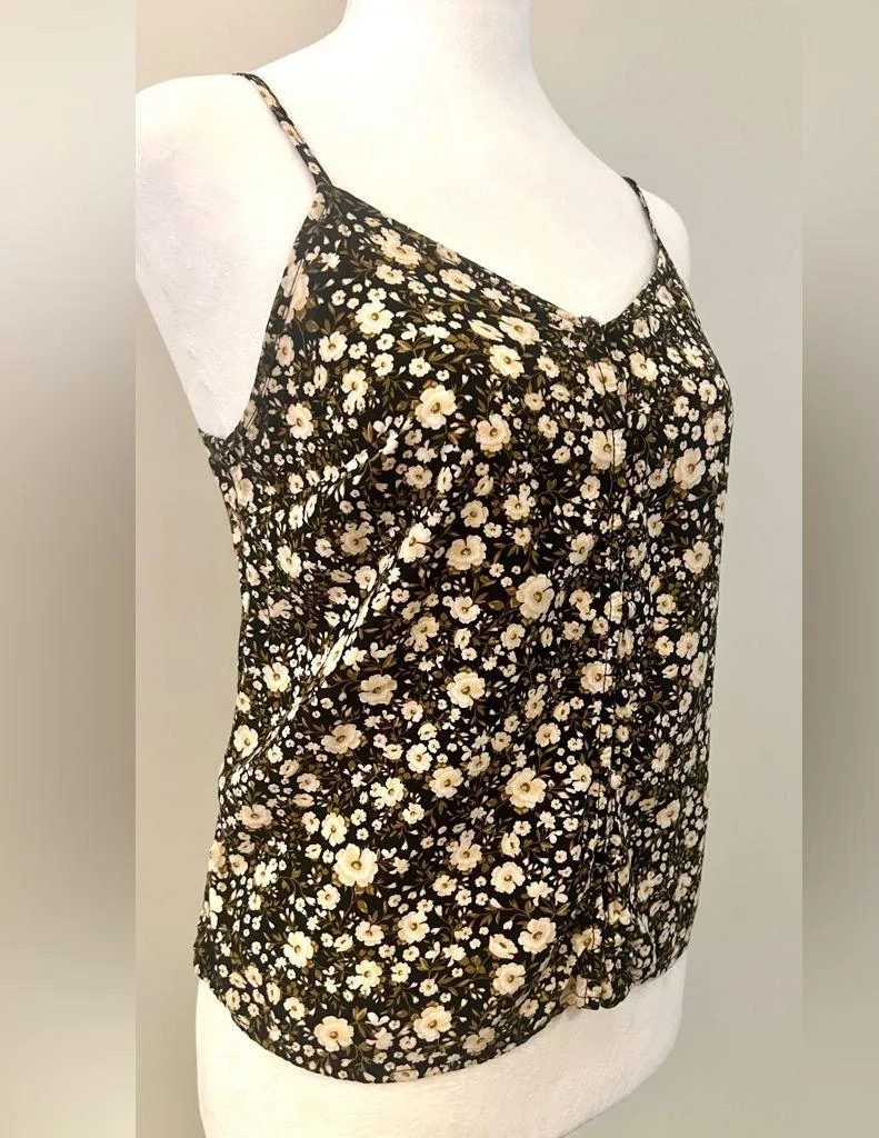 Old Navy Black and White Floral Camisole - Image 2