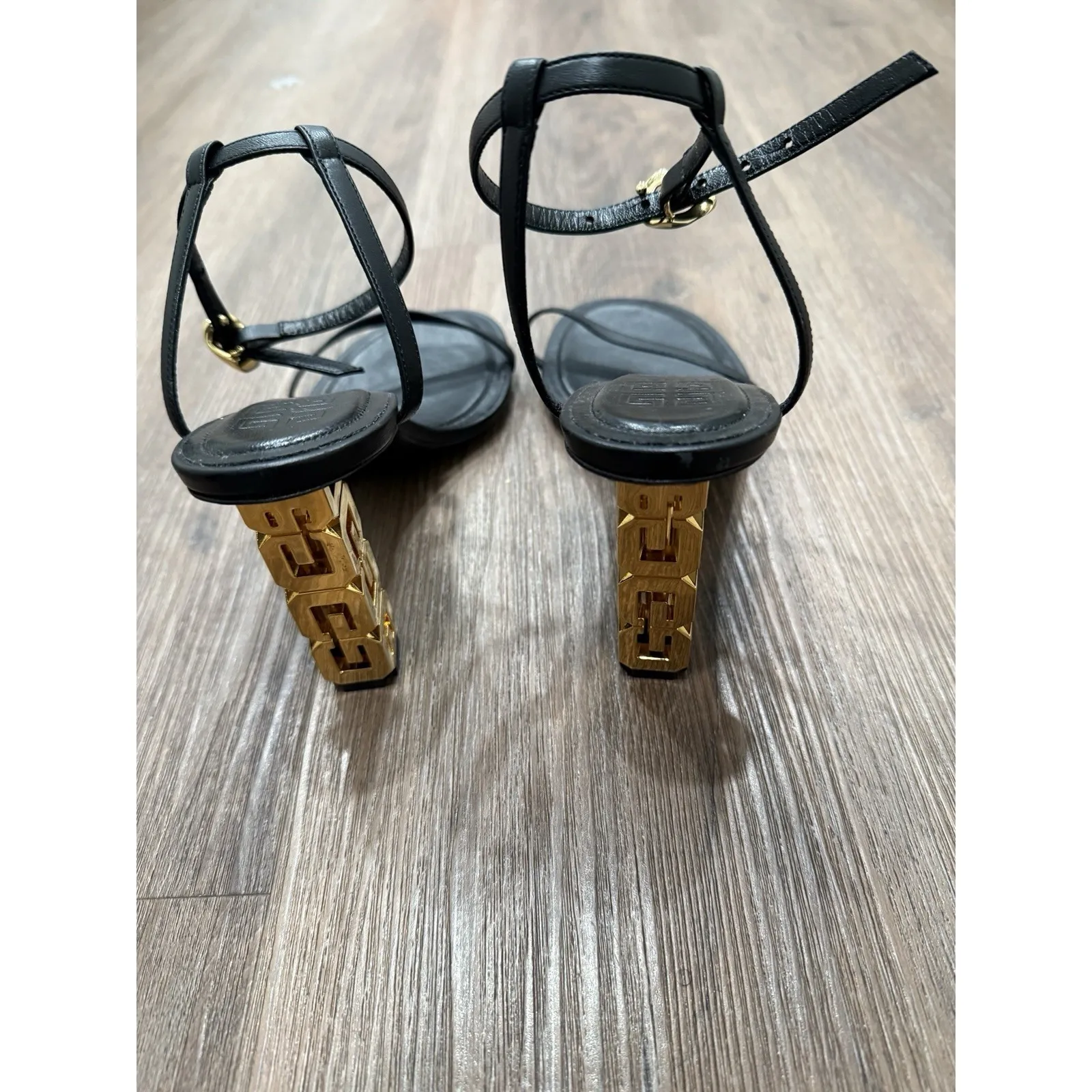 Givenchy‎  G Cube Sculptural Heel Leather Sandals size 40 - Image 5