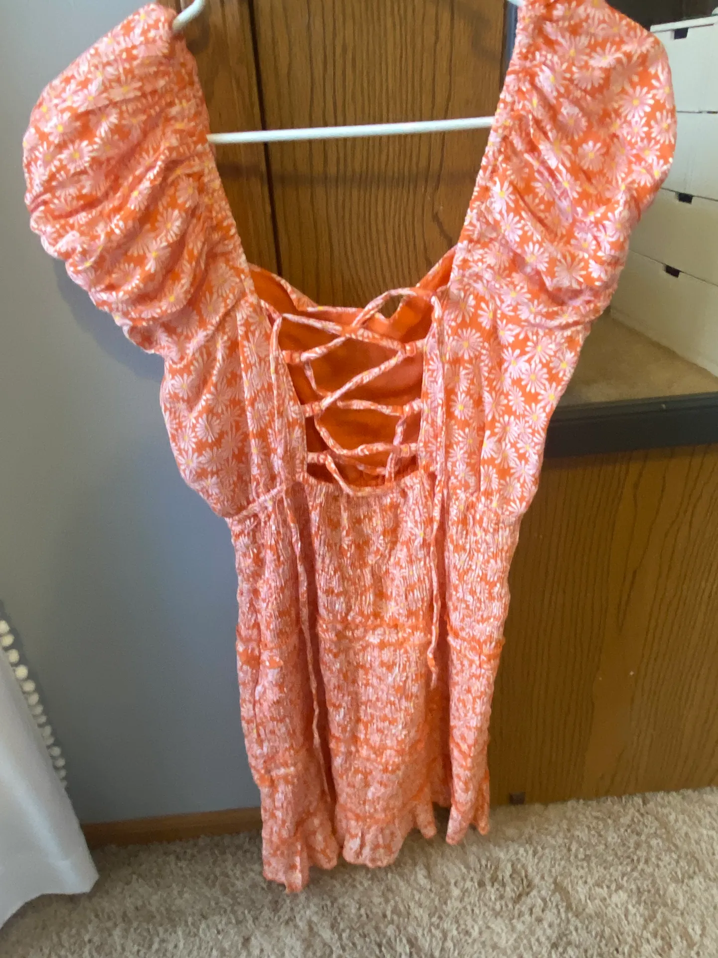 Orange Summer Dress Size M - Image 3