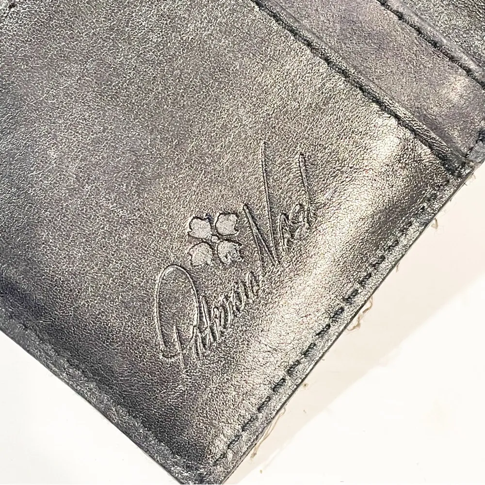 Patricia Nash Floral Deboss Terresa Embossed Wallet Black RFID Grape Leaves - Image 4