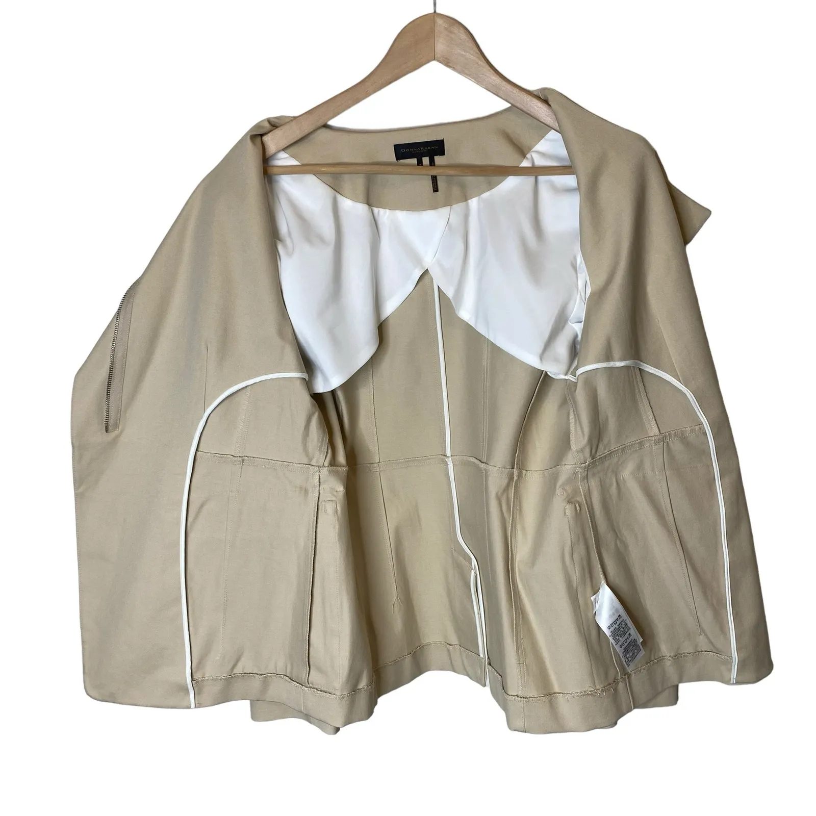 Donna Karan Patch Flap Pocket Jacket size 14 Beige‎ Khaki - Image 6