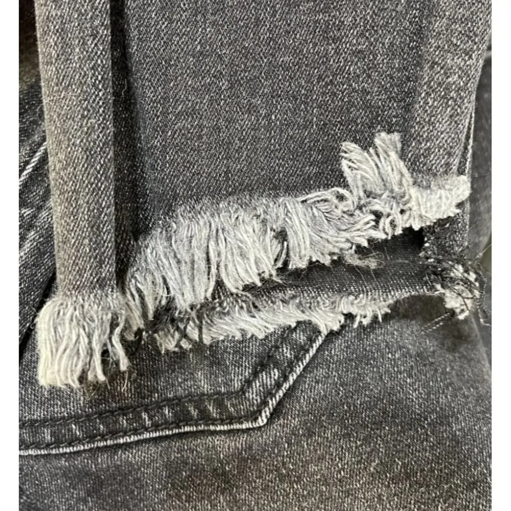 Express Washed Out Black Ankle Legging High-Rise Chewed Hem Size 2R 2 Regular - Image 4