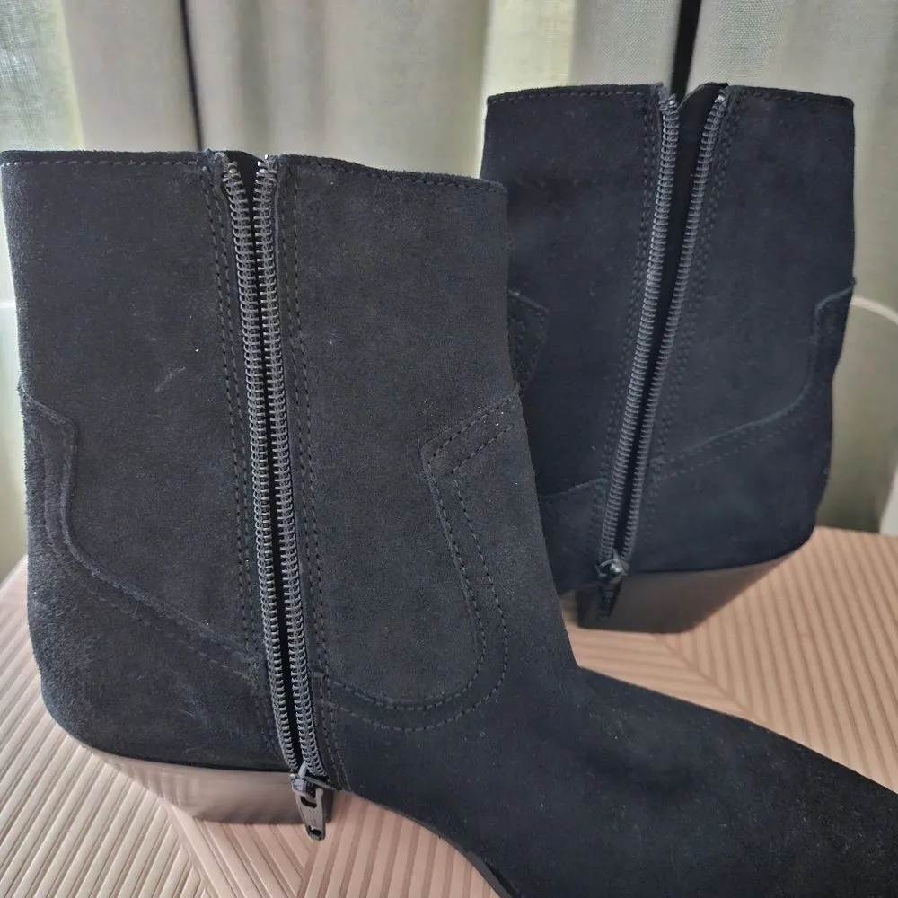 Coconuts by Matisse Booties Ankle Fringe Jane Black Suede Heeled Boots Casual - Image 8