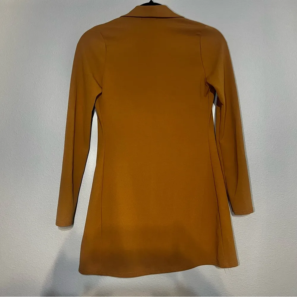 Pretty Little Thing Pretty Little Things Longline Camel Tan Open Front Blazer Size 2 Fall - Image 10