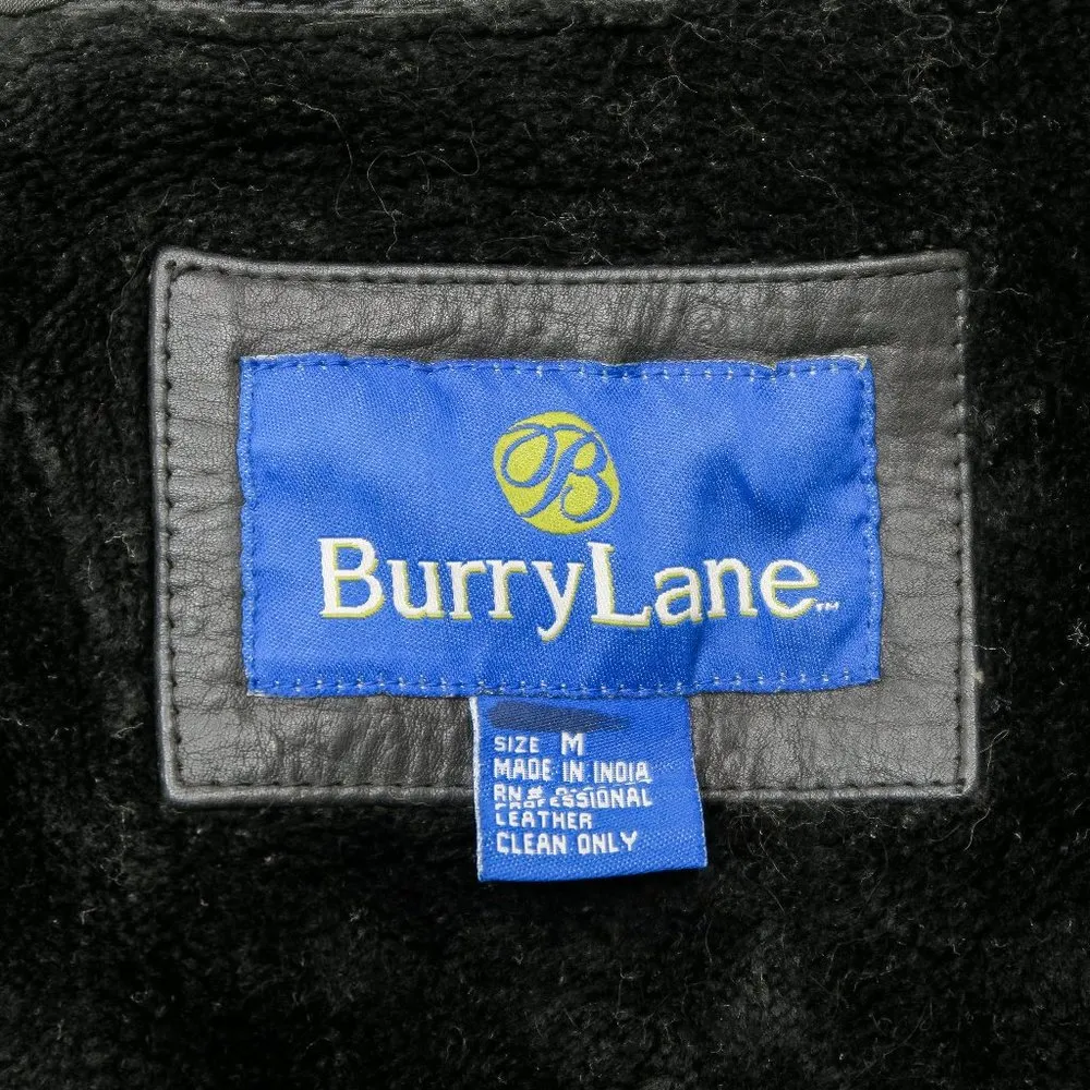 Vintage 90s BurryLane Black Leather Blazer Jacket Size M - Image 10