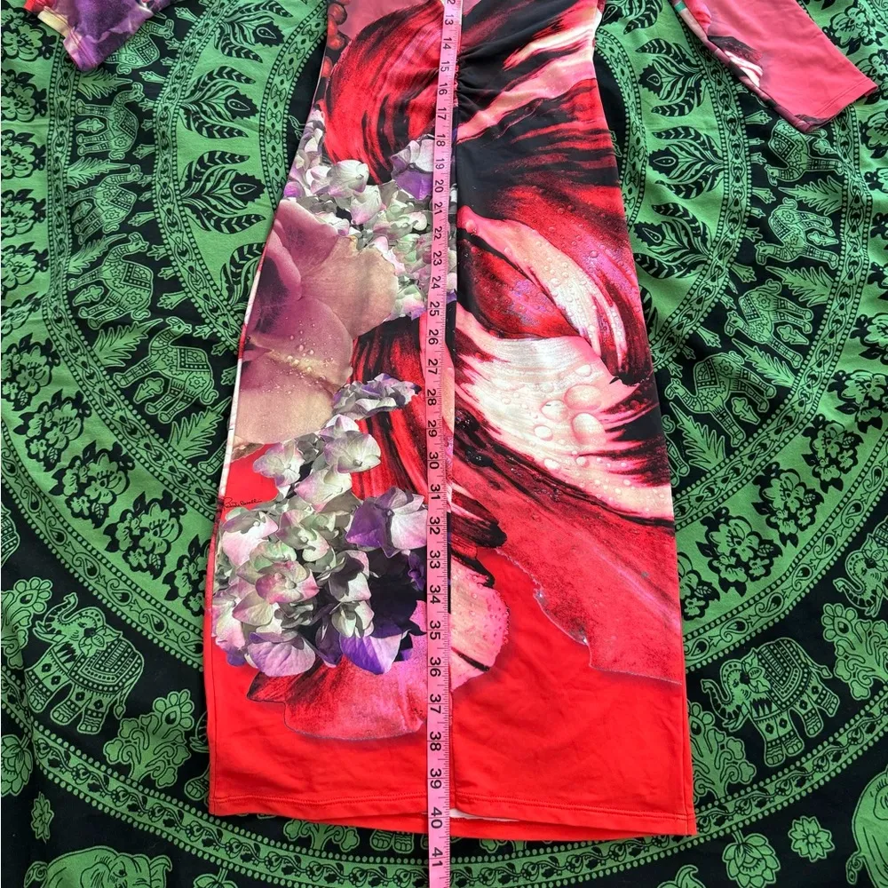ROBERTO CAVALLI pink floral rose bodycon dress sz small worn once. - Image 12