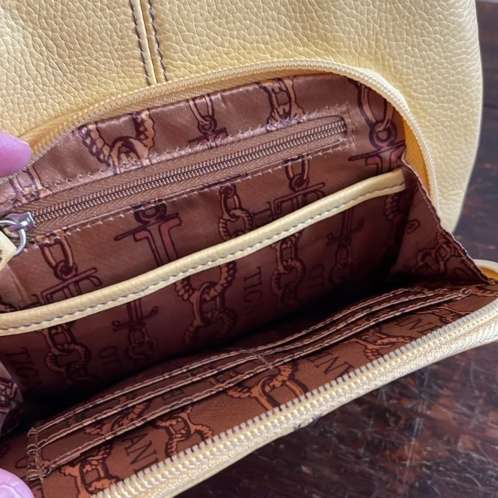 Tignanello Yellow Leather Crossbody 8.5"x9" - Image 5