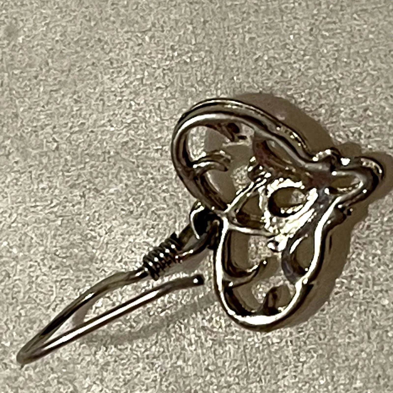 Vintage Silver Filigree heart Dangle Earrings - Image 5