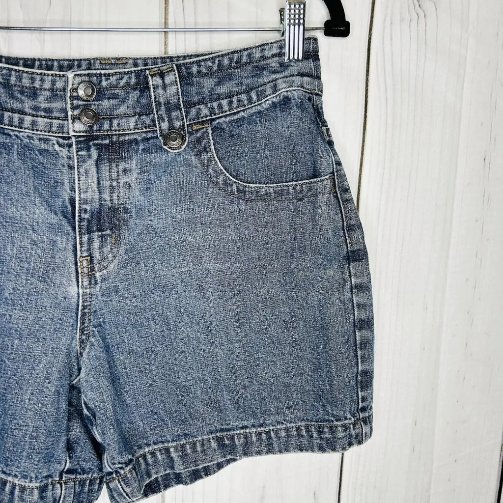 Sonoma Womens Bermuda Denim Shorts Mid Rise Double Snap Size S (30x5) Blue - Image 3