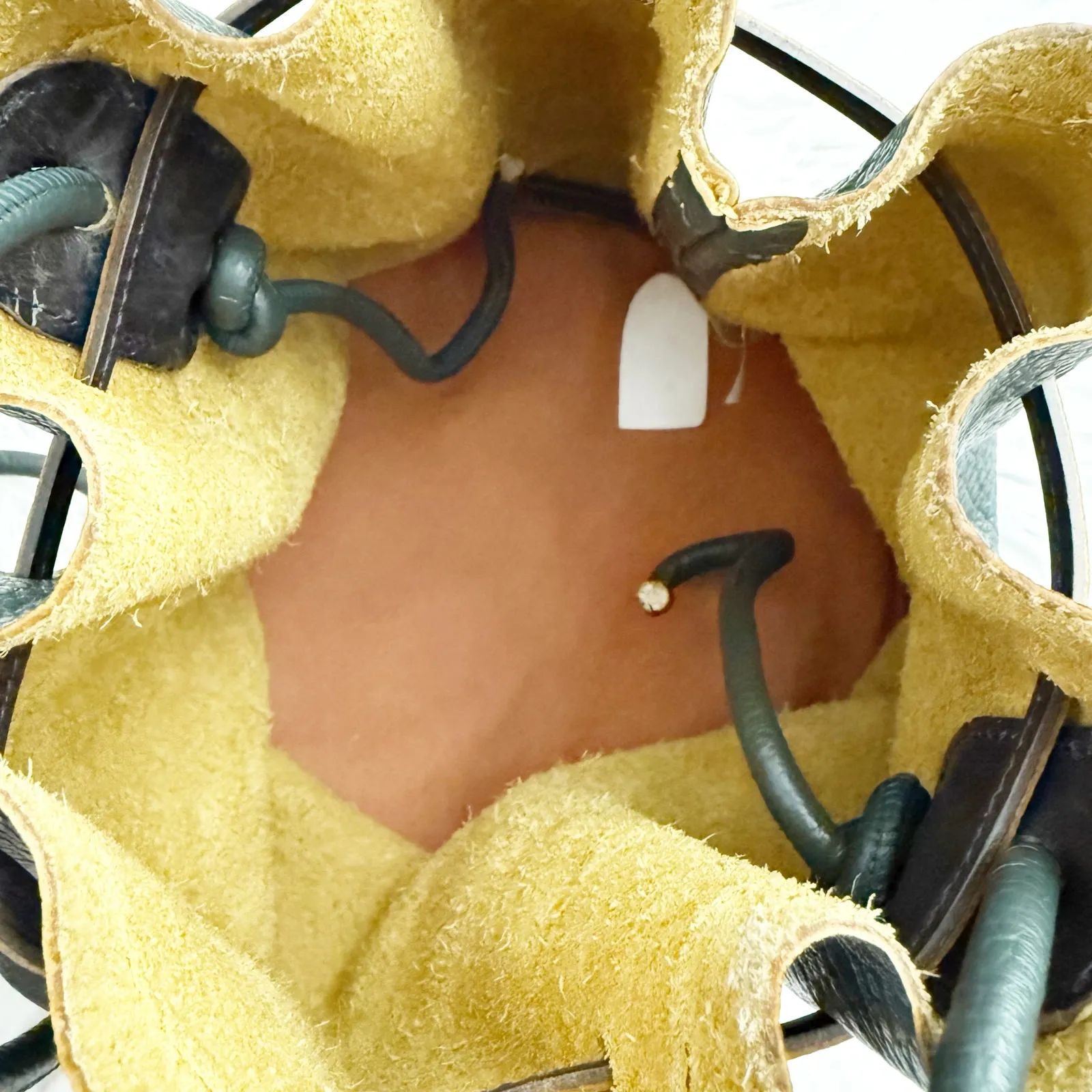 RABEANCO | Lexi Bucket Bag Drawstring Shoulder Crossbody Strap Pebbled Leather Gray - Image 9