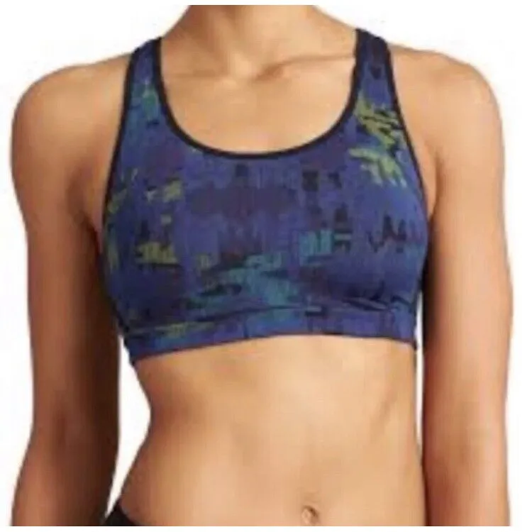 Athleta Double Dare Camo Sports Bra Size Small‎ Blue Multicolor - Image 3