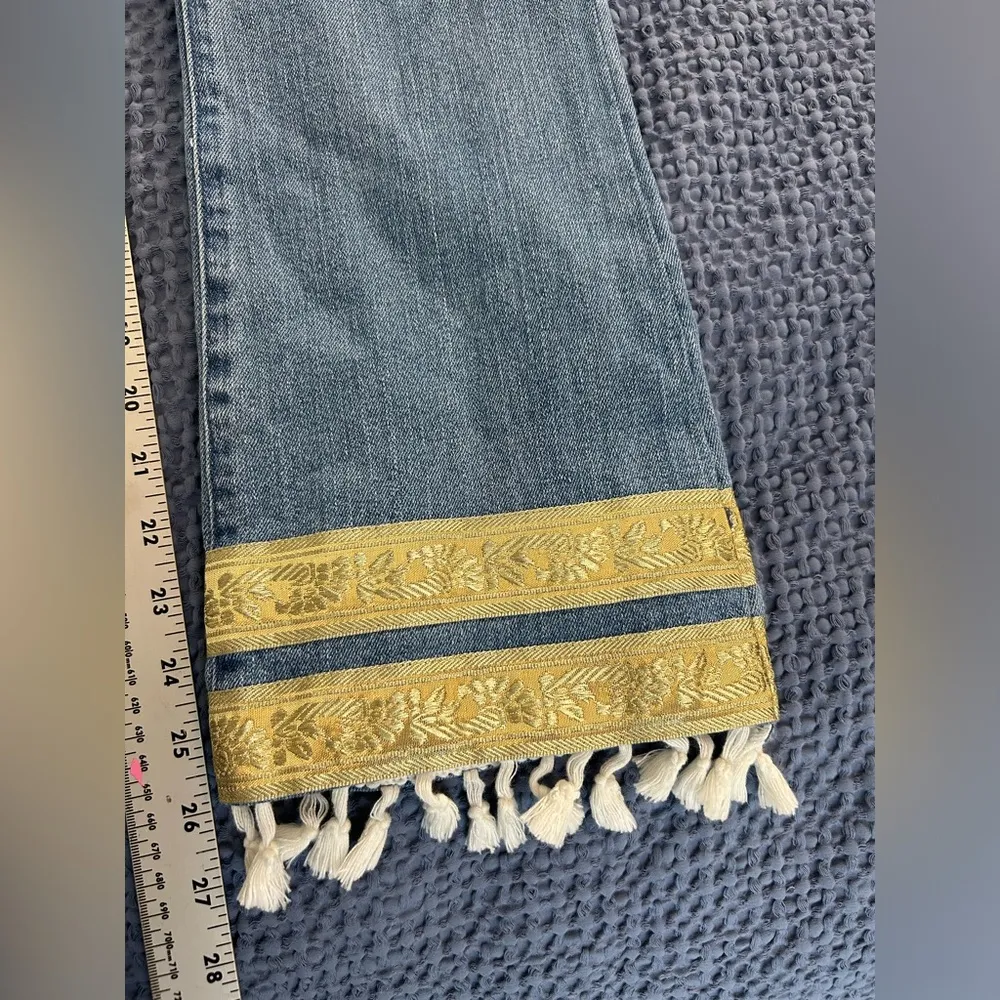 Show Me Your Mumu Miramar High-Waist Boyfriend Jeans Tassel Straight Leg 27 - Image 14