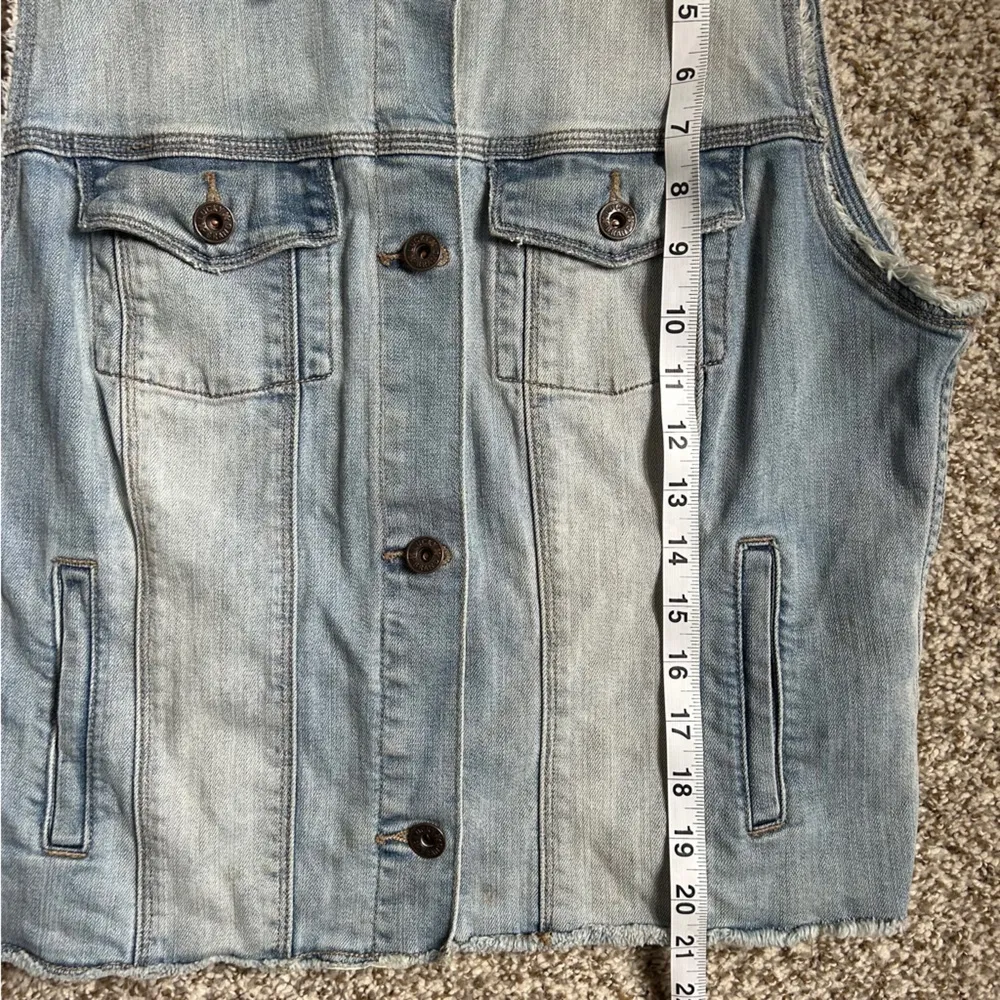 Lucky Brand  Denim Eyelet Lace Vest Western Country Concert Summer Casual Large - Image 6