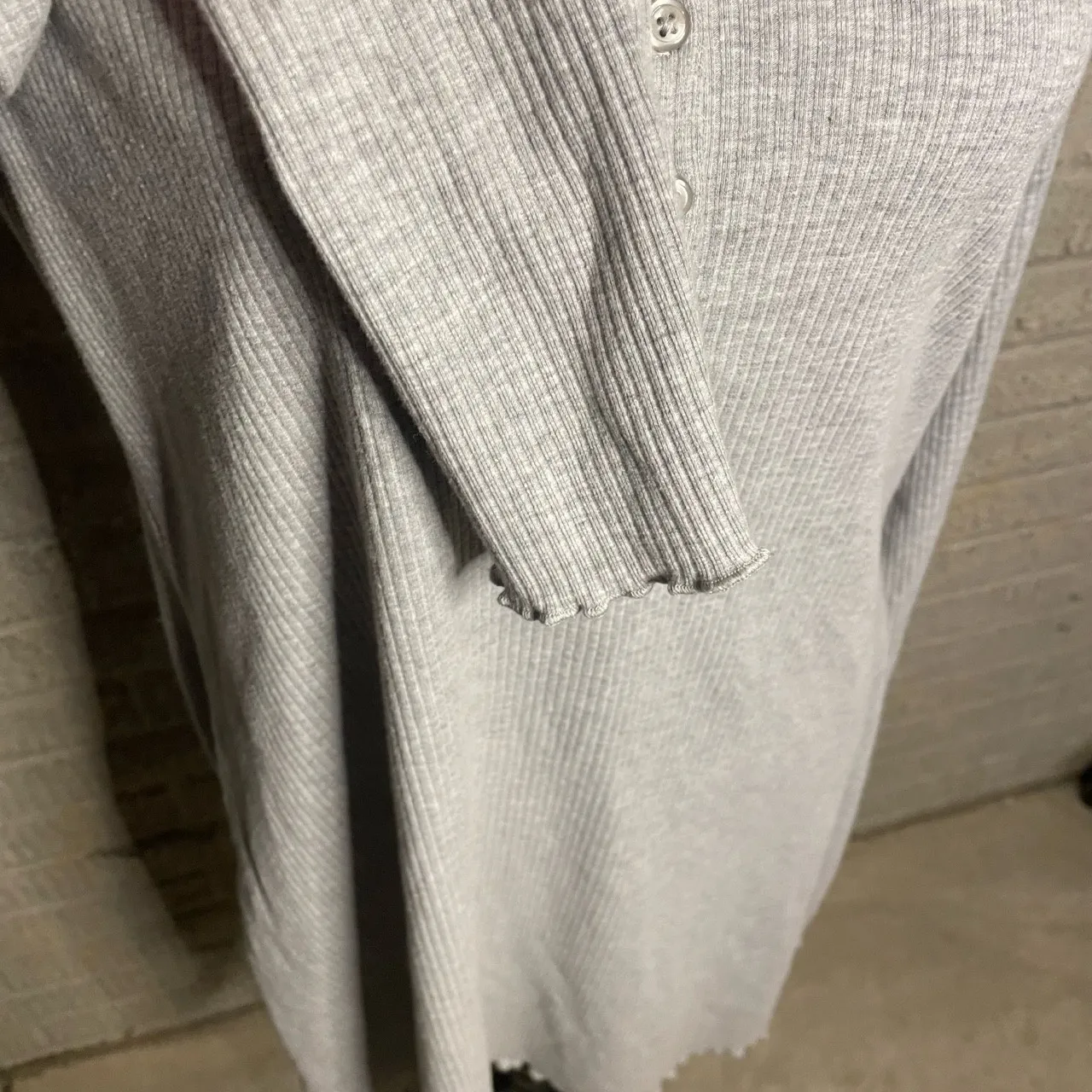 NWOT Abound Womens Gray Ribbed Henley Long Sleeve Casual Dress Size‎ Large - Image 3
