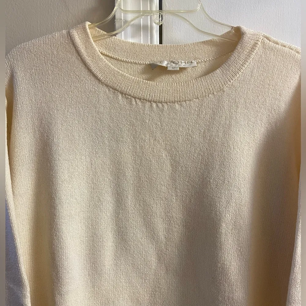 St. John  ivory crewneck pullover sweater vintage made in USA Medium - Image 3