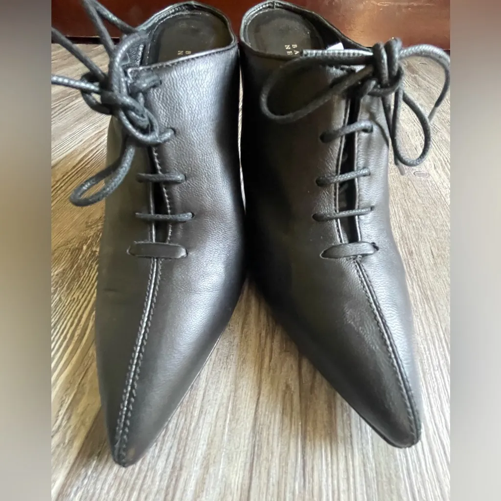 Barneys New York Black Lace-Up Heels - Image 8