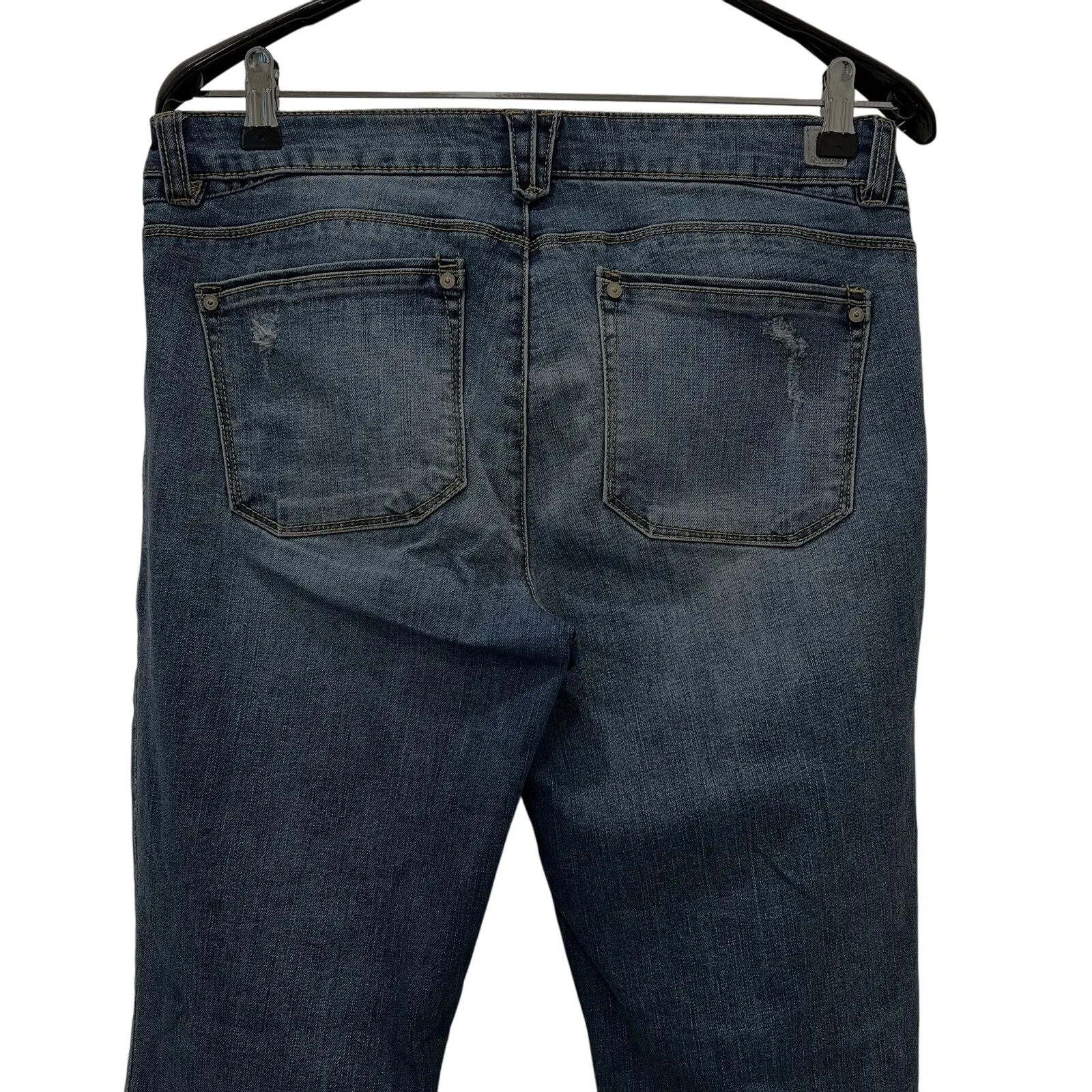 Democracy Jeans Sz 8 Slim Straight Flood Embroidery Bohemian Distressed - Image 8