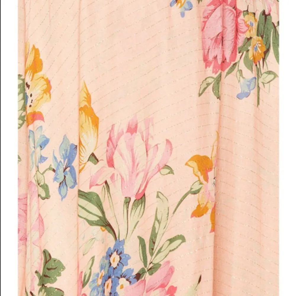 đź’•AUGUSTE x REVOLVEđź’• Boheme Goddess Maxi Dress ~ Blush Floral Print US 4 NWT Pink - Image 6