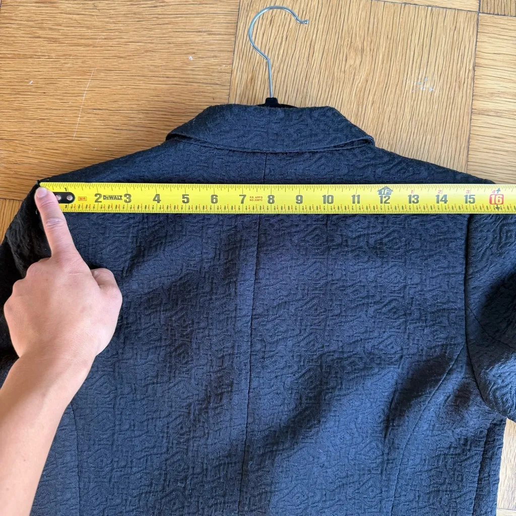 Zara Woman Black Brocade Double Breasted Blazer / Smoking Jacket, Size S - Image 4