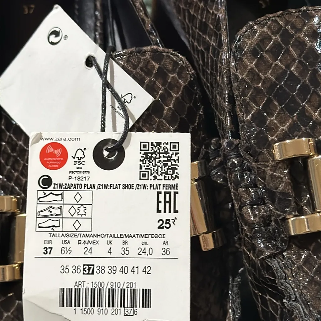 NWT ZARA HEELED LOAFERS WITH BUCKLE SNAKESKIN BLOGGERS FAVE - Image 8