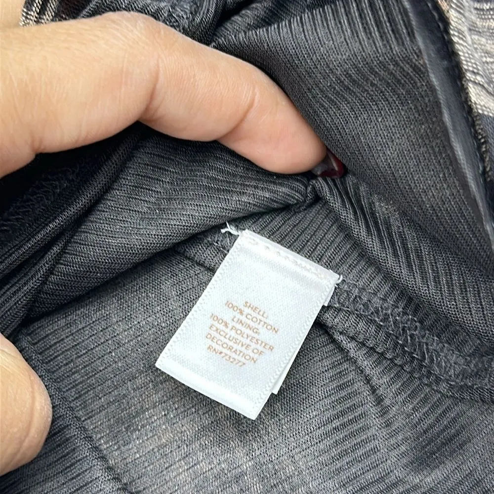 Women's  Volume-Sleeve Plaid Top Sz S Tie Back Boho/Work - Image 9