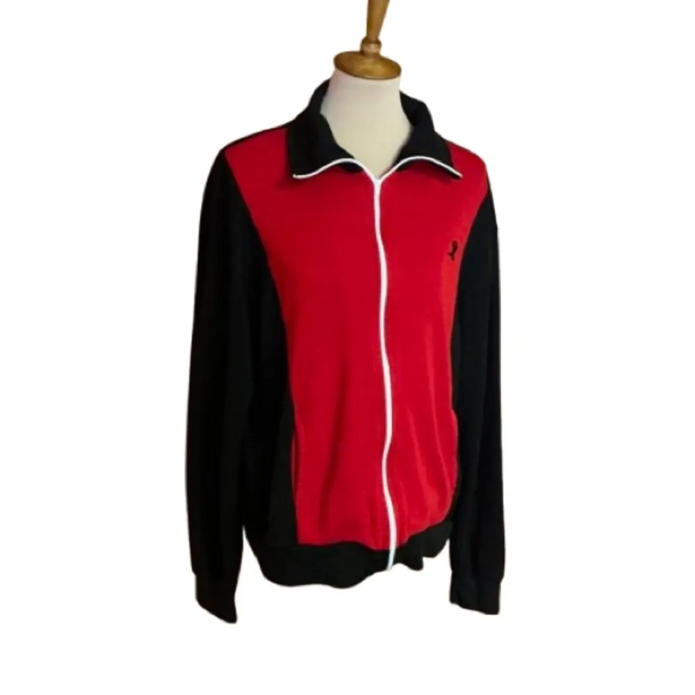 Vintage 90s Red & Black Track Jacket Size XL - Image 2