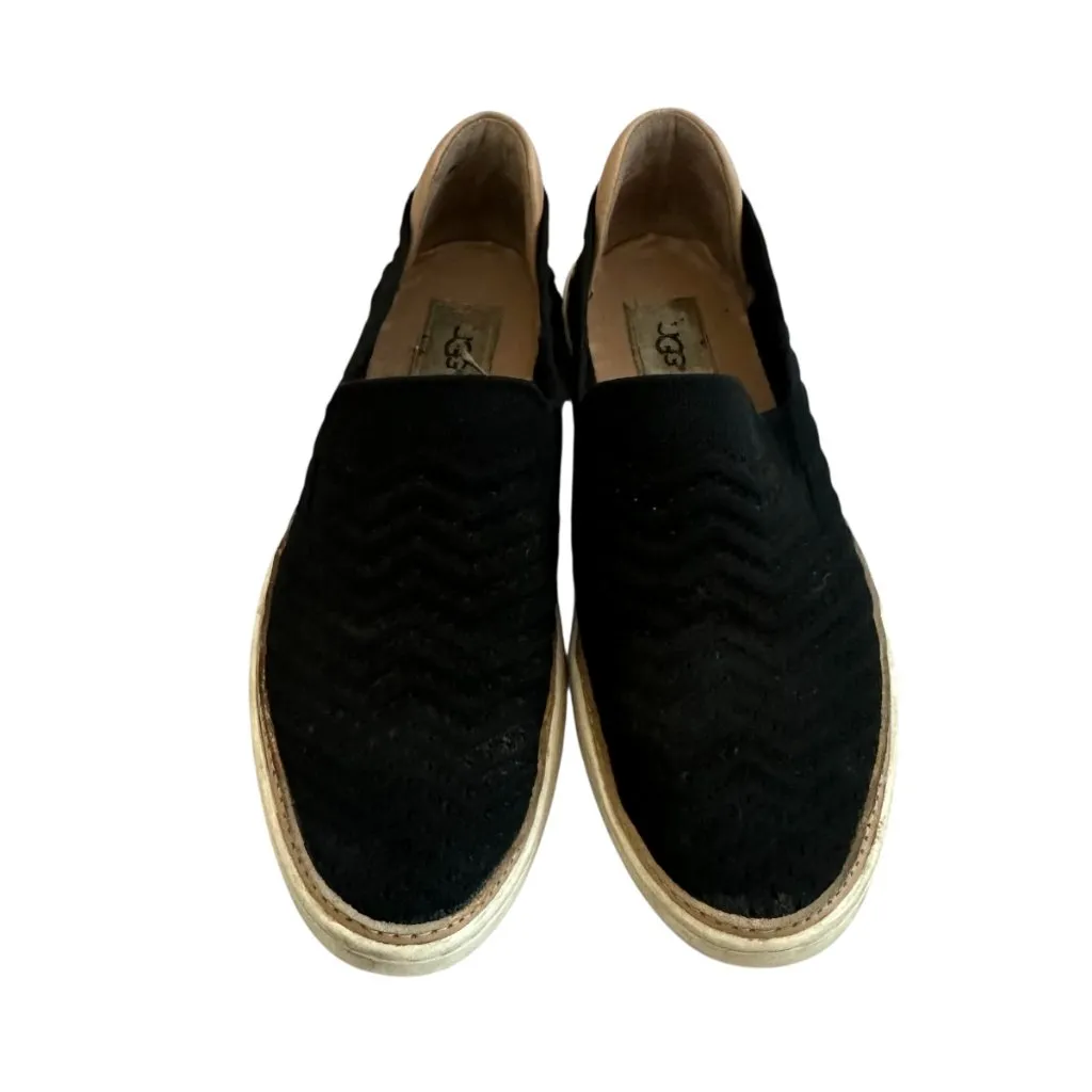 Ugg Sammy Chevron Black Slip-On Sneakers Flats Casual Comfy Size 9.5 Women's - Image 4