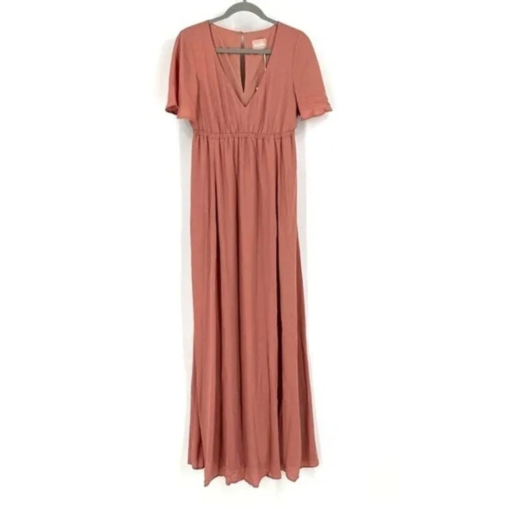 Show Me Your Mumu Emily Empire Maxi Dress in Rustic Mauve Crisp S NWT - Image 9
