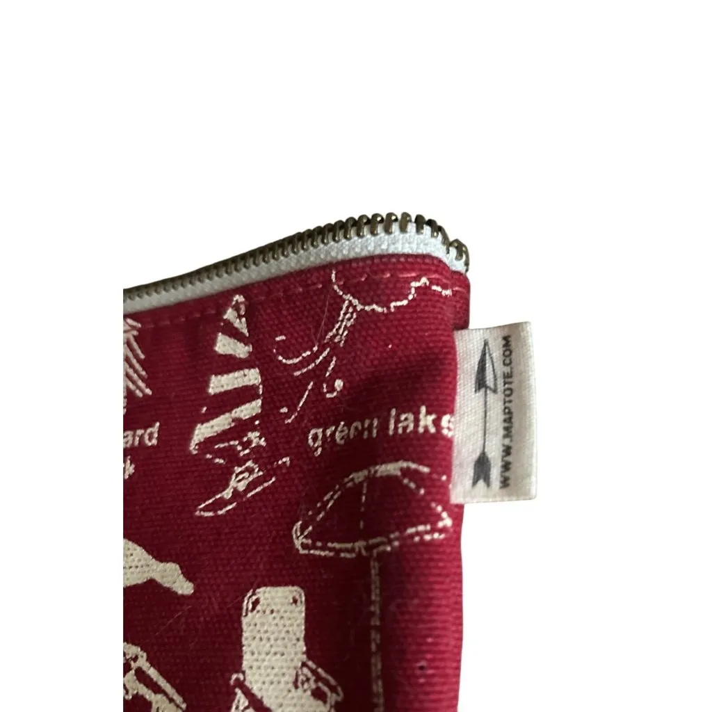 MAPTOTE Seattle Red and White Small Zippered Accessories Bag Case Cosmetics FUN - Image 5