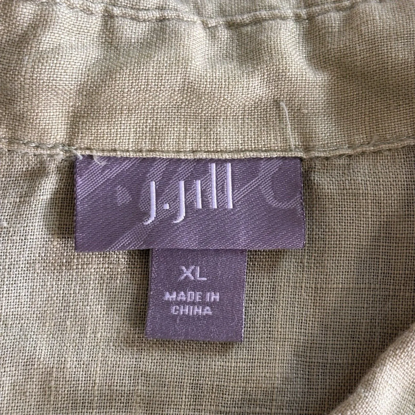 J Jill 100% Linen Long Sleeve Button Down Shirt Sz XL Green Coastal Lightweight - Image 6