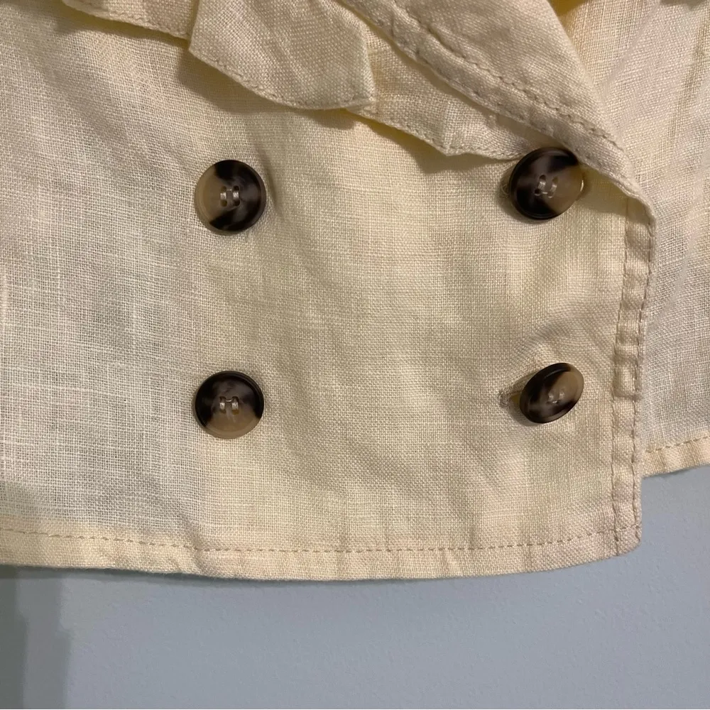 NEW Free People 100% Linen Crossover Back Bennie Crop Blazer. NWT XS - Image 5