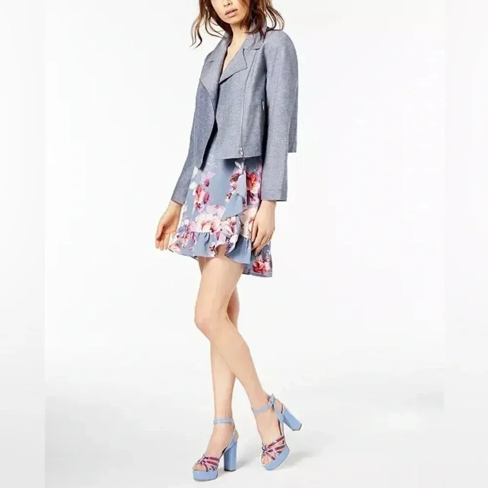 JILL JILL STUART Blue Floral Ruffled Wrap Dress Women’s Size XL NWT - Image 8