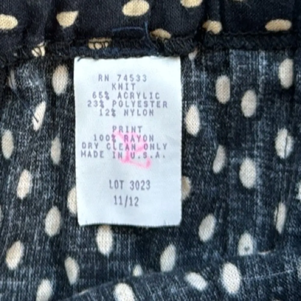 Vintage Jeffrey & Dara by Linda Hutley Two Piece Polka Dot Sweater & Pants 11/12 Black - Image 3