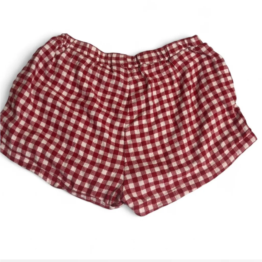 Red Checkered Women's Shorts Size M - Image 2