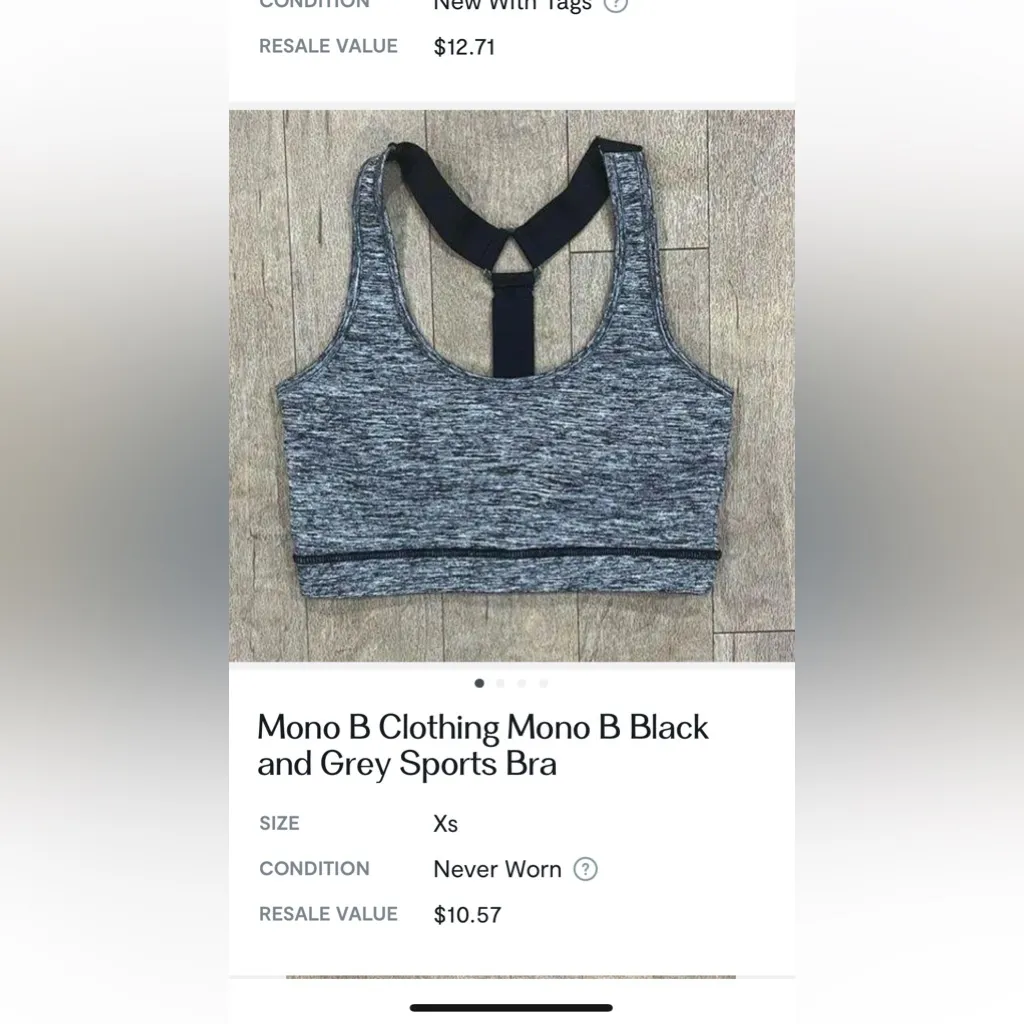 Mono B clothong Grey sport bra never worn Silver - Image 2