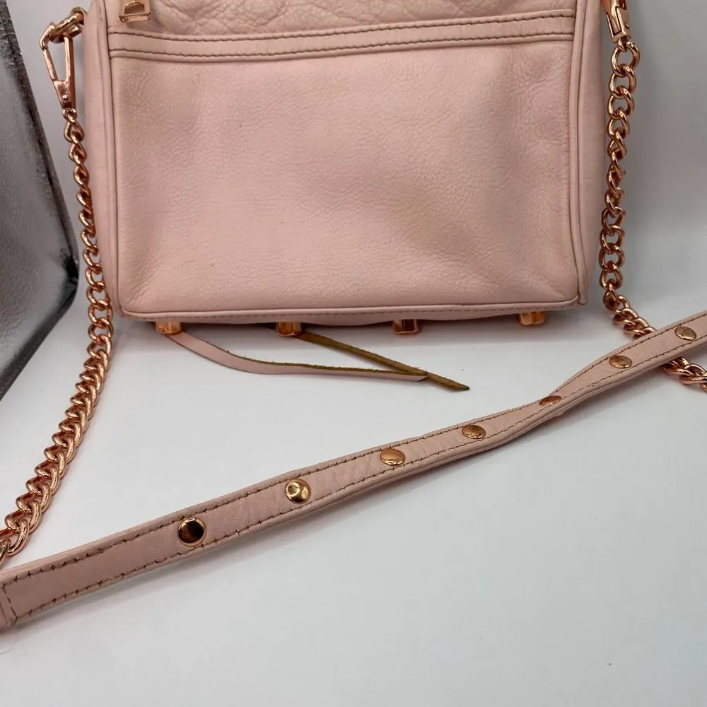 Rebecca Minkoff Mini Mac Crossbody Purse in Pink with Rose Gold Hardware - Image 14