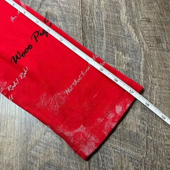 Vintage‎ 90s Arkansas Razorbacks Graphic Retro 3/4 Sleeve Top Womens Medium Red - Image 5