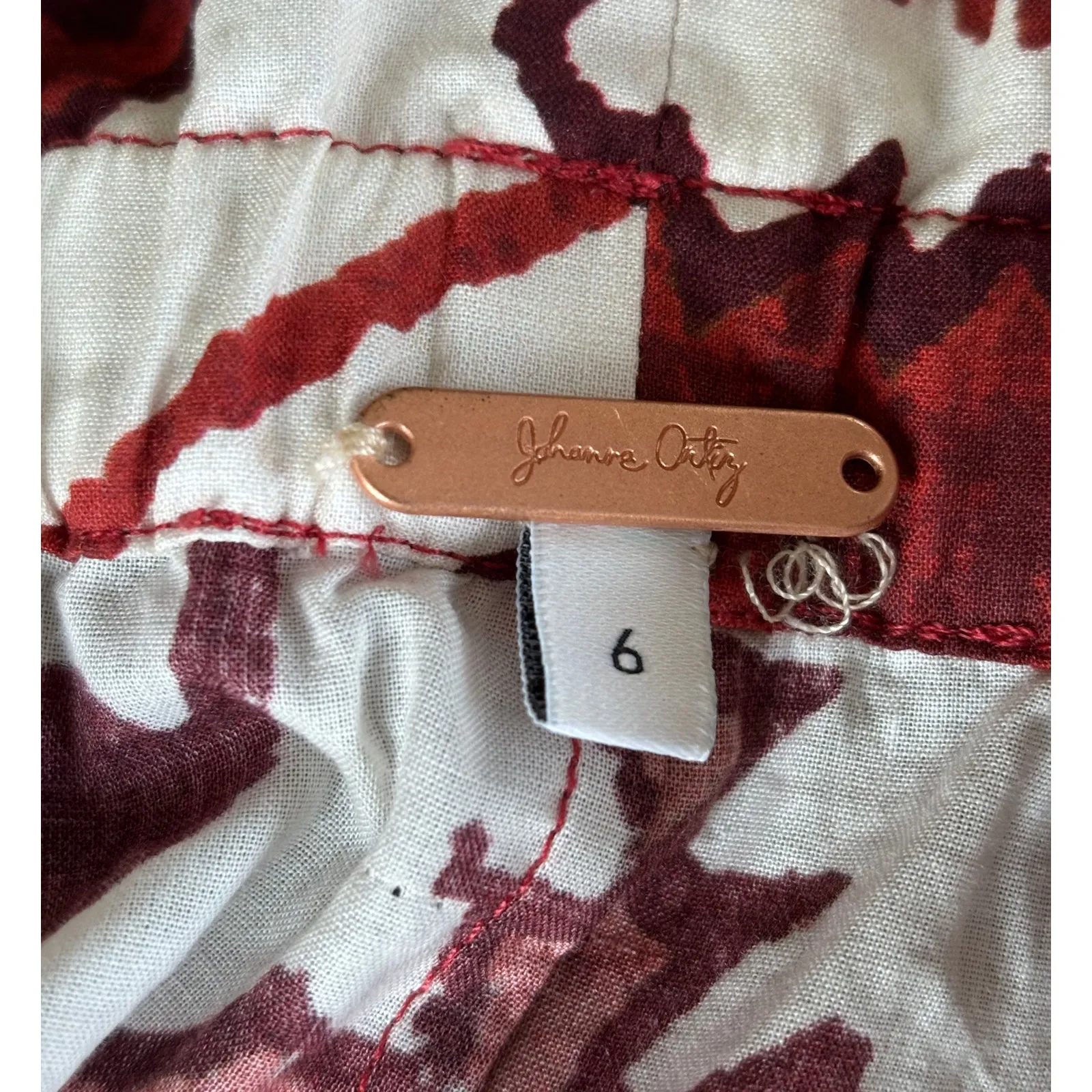 Johanna Ortiz Baru Nomadic Hunting Paperbag Cotton Pants Rust Red Size 6 NWT‎ - Image 8