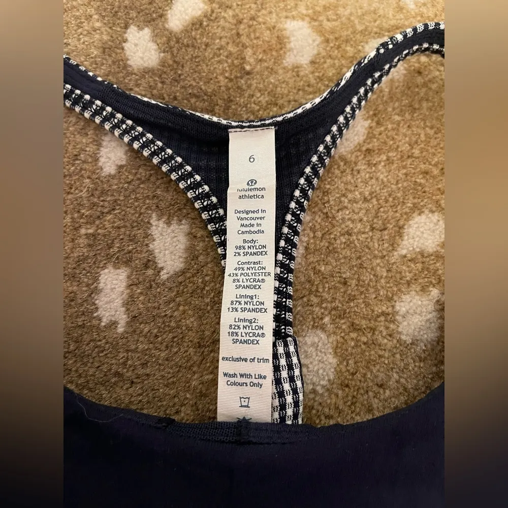 Lululemon Athletica Practice Freely Tank in Inkwell gingham women’s size 6 - Image 11