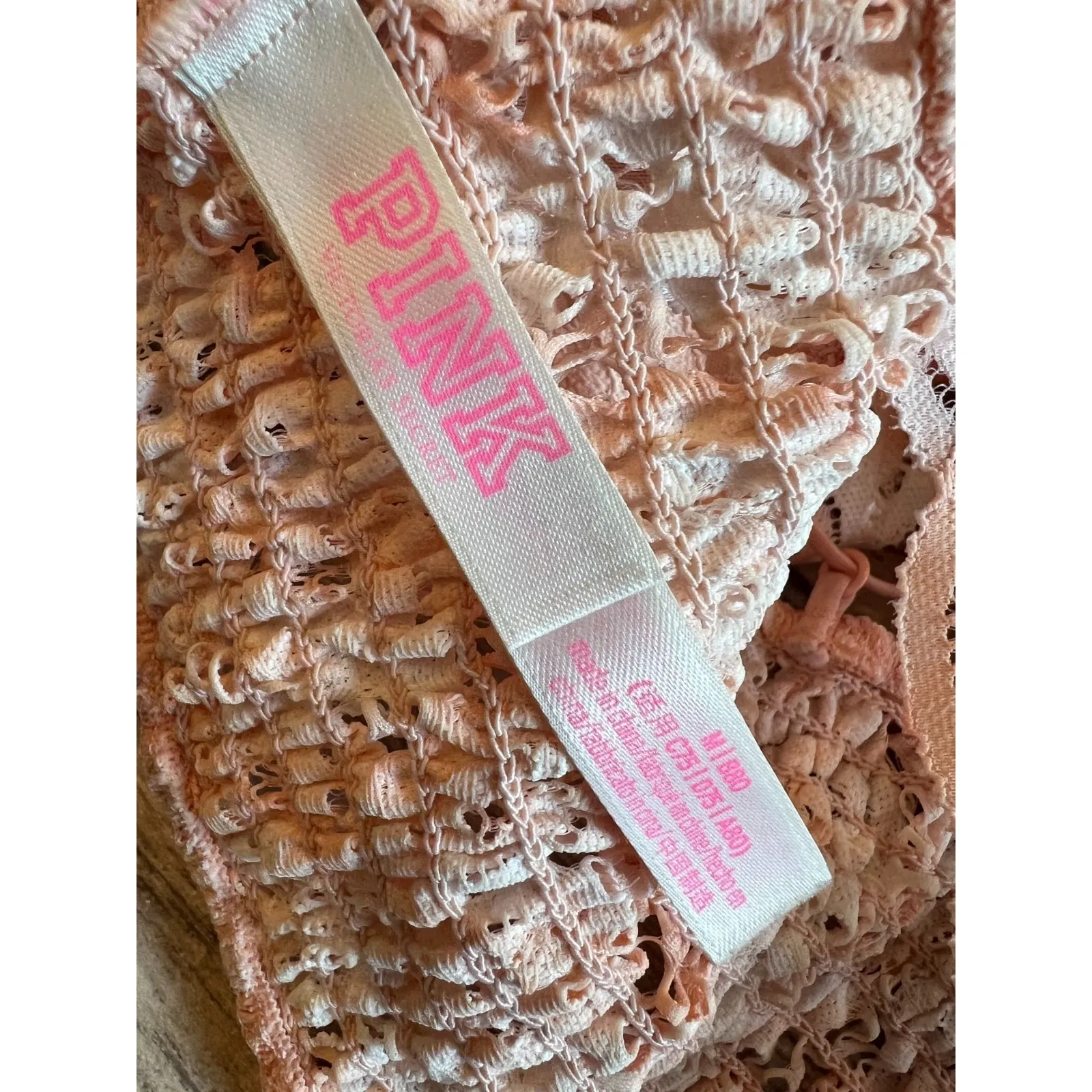 Victorias Secret PINK Lace Bralette‎ size Medium Fairy Crochet Romantic Goth Bra - Image 4