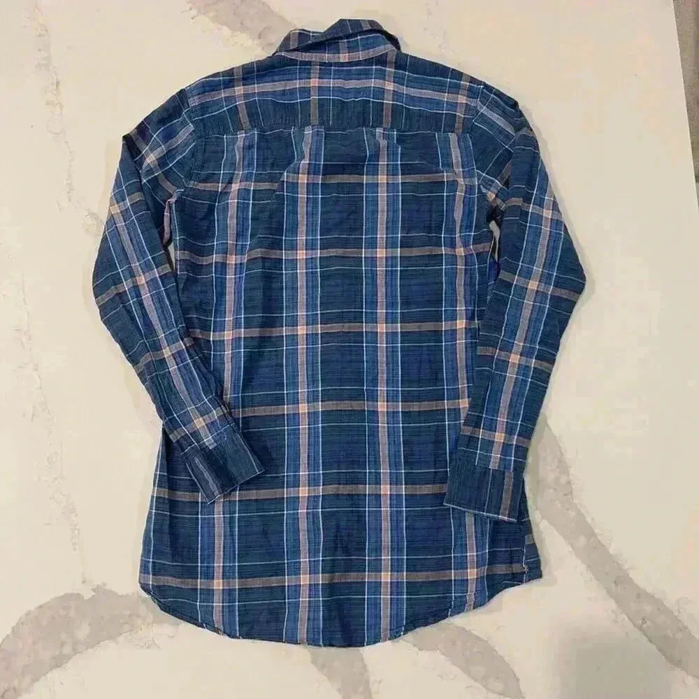 Abercrombie & Fitch Blue Flannel Plaid LongSleeve Shirt Dress Tunic Womens Small - Image 5