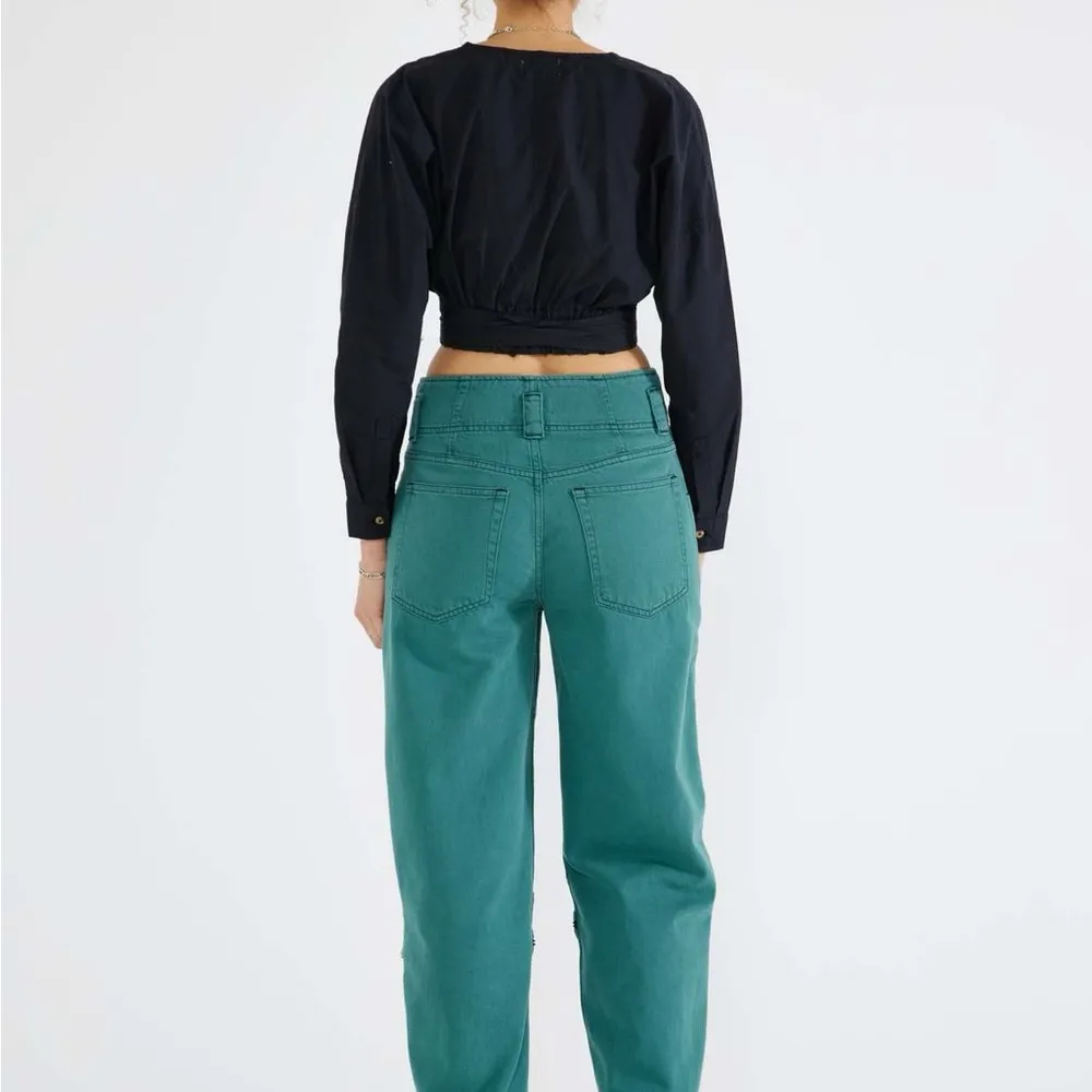 Etica Women’s Barrel Leg Doyle Biker Pants in Quetzal Green Size 31 - Image 2