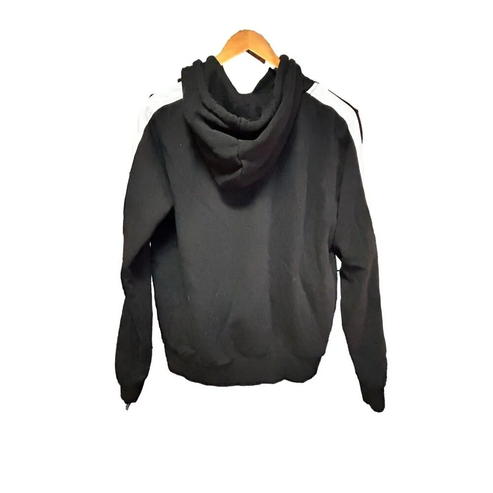 Divided by H&M Black Hoodie White Stripe Sleeve M - Image 3